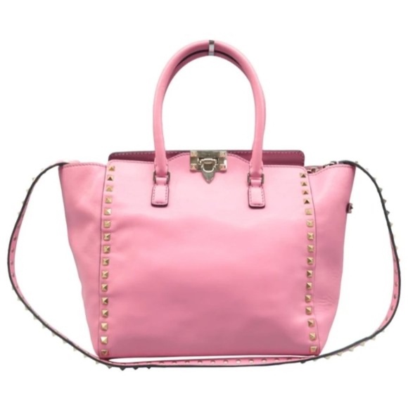 Valentino Garavani Handbags - 100% Authentic VALENTINO GARAVANI Rockstud Pink Leather Satchel Bag